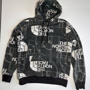 The North Face Mens Half Dome AOP Black and White Pullover Sweatshirt Size Small